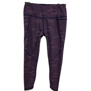 Sweaty Betty Power 7/8 Length Purple Yellow Leggings Small